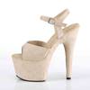 Pleaser - ADORE709FS Sandale à bride à la cheville, Pole dance chaussures - Chaussures de pole dance - Crème Product image